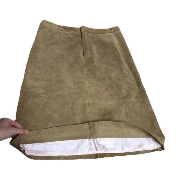 Vtg Banana Republic Skirt Size 6 Brown Suede 2002 Zip Genuine Leather Minimalist - Picture 3 of 8